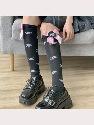 Strawberry Skeleton Lolita Socks OTKS (LC01)